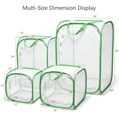 Insect & Butterfly Habitat Cage, Portable Pop-Up Terrarium with Mesh Sides, Bug Catching & Observation Enclosure for Caterpillars, Small Insects, Outdoor & Classroom Use, 24 Inches Tall - color: White/Green, size: 24 × 16 × 16 inches