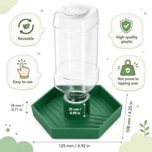 Reptile Water Dispenser, Terrarium Tank Reptiles Food Feeders Bowl, Reptile Water Feeder, Automatic Water-Dispenser, Bearded Dragon Water-Bowl, Small Water-Dish for Lizards Turtles Snake (12.5x10.8cm)