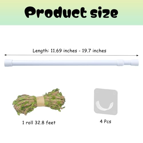 Snake Climbing Stick, Ball Python Tank Accessories, Retractable & Detachable Snake Climbing Toy for Ball Pythons, Lizards, Tarantulas, Geckos, Tree Frogs, Etc. (11.69inch-19.7inch)