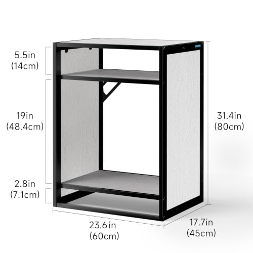 Metal Aquarium Stand for 30 Gallon Fish Tank, Washed Oak | 60x45x80cm; 3-tier metal frame, wood shelves - color: Washed Oak Wood, size: W23.6 x D17.7 x H31.5 in(60X45X80cm)