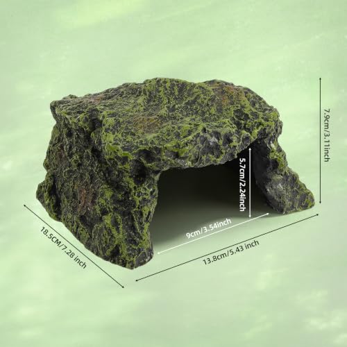 Reptile Cave Hideout Large Basking Platform for Bearded Dragon | Reptile Cave Hideout Large Basking Platform For Bearded Dragon Gecko Lizard Snake Turtle Terrarium Decor Rock - color: earthy brown