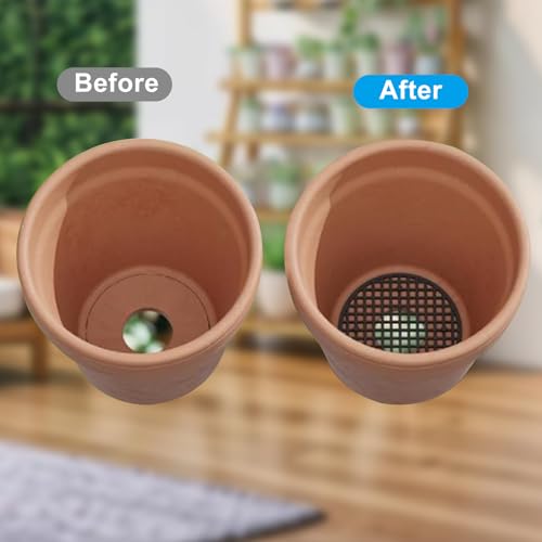 10 Pcs 4" Plant Pot Stand Outdoor, Plant Pot Elevator | 100mm, Black, Drainage Mesh Discs, Bottom Liners for Bonsai/Flower Pots, Soil Retention Grid Mats - size: 4in