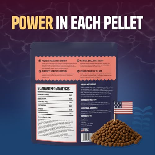 Pure Predator Cichlid Pellets | High Protein Cichlid Fish Food | Sinking Fish Food Pellets for Freshwater & Tropical Fish | Oscar & Large Cichlid Food | Aquarium Fish Food 3.5oz