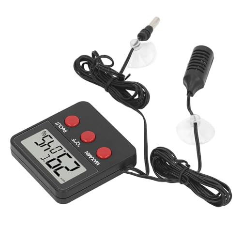 Temperature Humidity Meter, Digital Hygrometer with 2 External Probes Dual Display for Reptile Terrarium Incubator Aquarium