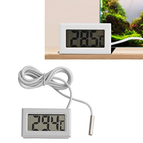 LICAEVEY Digital Thermometer, Mini LCD Temperature Meter with Probe Sensor, Precise Indoor Thermometer for Aquarium, Poultry Reptile Incubator, Switchable Celsius Fahrenheit, Long Wire