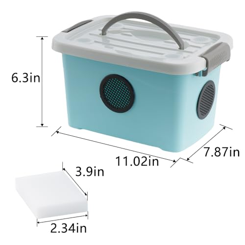 1 Pack Cricket Breeding Box Insect Keeper Reptile Feeding Box for Reptile Bearded Dragon Leopard Gecko Lizard Frog Snake