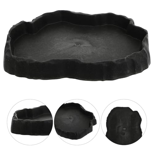 Cabilock Reptile Food and Water Bowl Gray Practical Gecko Feeder Escape-Proof Pet Feeding Dish for Lizards Frogs and Spiders in Terrariums