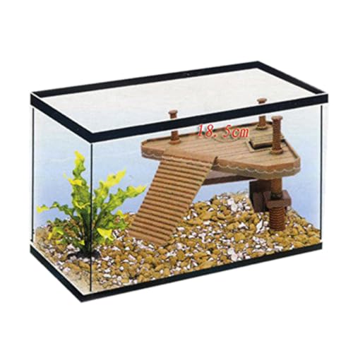 Milisten Triangular Turtle Dock Platform Floating Reptile Basking Ramp for Turtles Frogs and Crabs Durable Water-Level Design Fits to Tanks Approx