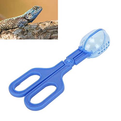 GLOGLOW Nan Reptile Feeding Clamp, ABS Poop Tongs Cleaning Tool for Tortoise Lizard Spider, Perfect for Clean Up in Aquariums and Terrariums Crawler Breeding Tools, Reptile Hatching (Blue) - color: Blue