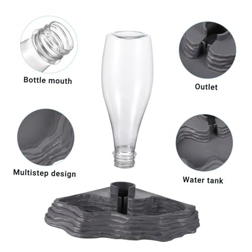 Balacoo Reptile Water Feeder - Automatic Reptile Water Dispenser, Reptile Food Dish Bowl for Turtle Bearded Dragons Lizards Accessories, Size 1, Grey