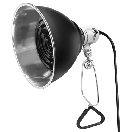 Large Caliber Reptile Lamp Cover Dome Supports Up to 250W, Diameter 7.0 Inch Heat Lamp/Light Fixture Dome Fit for E26 UVA/UVB Basking Bulbs, Perfectly Fit 250 watts Ceramic Heat Lamp - style: Cone Dome (Max 250W)