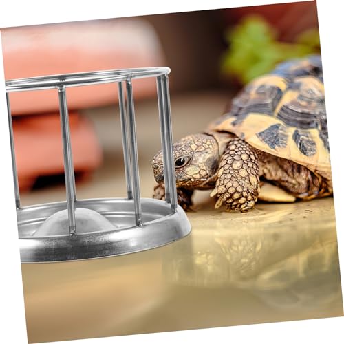 Stainless Steel Tortoise Feeding Bowl Large Capacity Silver | Pet Turtle and Reptile Use, round Dish Shape with Ample Space, Corrosion-Resistant Build for Food and Water