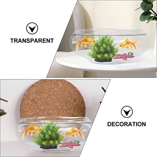 BESPORTBLE Clear Fish Bowl Vase Bubble Bowl Wide Mouth Flower Vase Round Shallow Planter Terrarium Aquatic Plant Pot Daffodil Pot Hydroponic Planter Fish Tank Bowl - size: 25.00X25.00X10.00CM