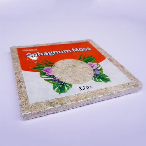 3.2 oz Compressed Sphagnum Moss for Plants, Carefully Selected Premium Sphagnum Moss for Orchid - size: 3.2 oz