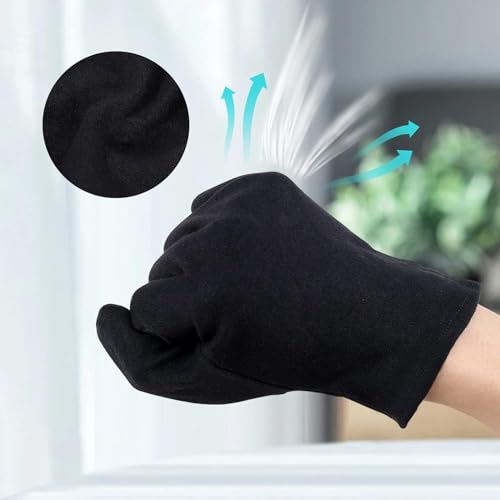 20 Pairs Large Archival Photo Gloves, Black Work Gloves For Handling Art Working Photography Men & Womens Cloth Gloves Liners Bulk for Handling Jewelry, Film, Photo, Coin Metal Inspection - color: Black, size: L(20 Pairs)