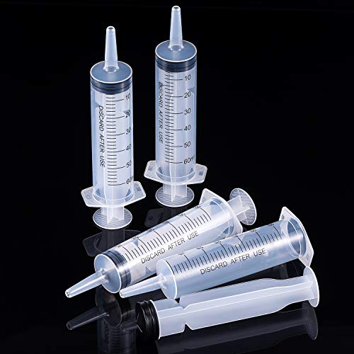 Frienda 4 Packs Syringes Without Needles,60 Ml | Large Plastic Measuring Tools for Food, Horse Care, Lab Dispensing, Graduated Markings, Reusable Multipurpose Applicators - size: 60 ml