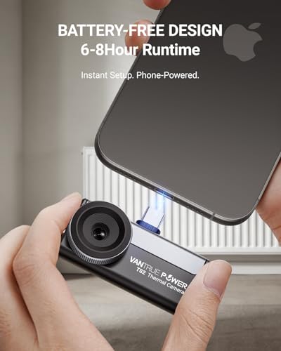 TS2 Thermal Camera for iPhone & Android, Thermal Imaging Camera 512x384 Super Resolution, Infrared Camera 8mm Macro Manual Focus, -4°F~1022°F Temp, Perfect for Home HVAC Inspection - color: Brown for IOS,Android,Ipad