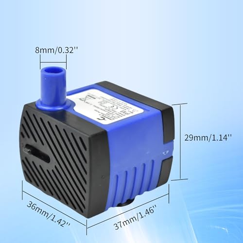 CONQUERALL 2.5W Mini Fountain Pump 42GPH Submersible Outdoor 1.48ft Head for Nano Fish Tanks - color: 42gph-2.5w, size: 1PC