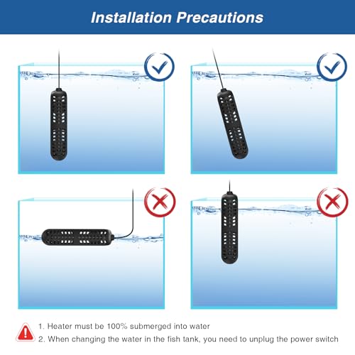 hygger 25W Small Aquarium Heater, Betta Fish Tank Heater with Adjustable Temperature External Controller and Over-Temperature Protection, for 5-10 Gallons Freshwater & Saltwater Fish Tank Turtle Tank - size: 25W