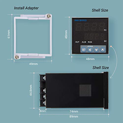 Inkbird PID Temperature Controller Kit, High Voltage 100ACV to 240ACV | Comes with SSR 40DA Solid State Relay, K Type Thermocouple, and White Heat Sink