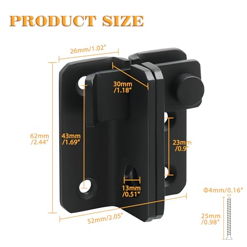 Alise Black Flip Latch Gate Latch,Heavy Duty Door Latch Barn Door Lock | Stainless Steel Door Lock Latches for Wooden Fence Shed Barn Chicken Dog Cage Window Cabinet Backyard Garage - color: Matte Black, size: Large Size