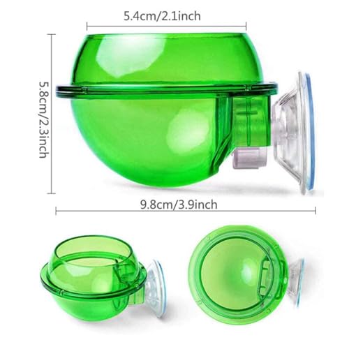Tfwadmx Chameleon Bowl, Reptile Feeding Feeder,Worm Live Fodder Container, Water Dish Gecko Ledge Suction Cup Feeder Chameleon Supplies Accessories for Gecko Lizard Bearded Snakes Dragon 2 Pcs