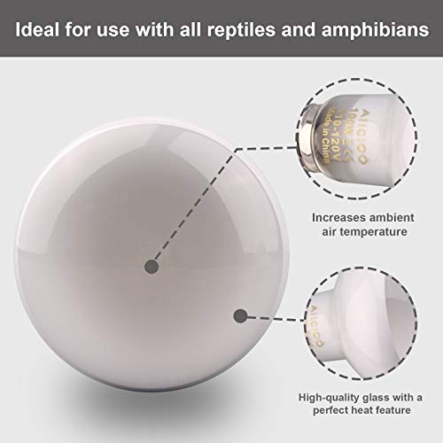 Aiicioo Reptile Basking Light Bulb - 100W Reptile Heat Lamp Basking Bulb Incandescent Light Bulb for Bearded Dragon Turtle Hermit Crab Gecko Lizard Daylight 4 Pack