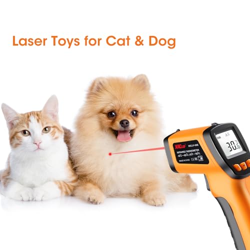 Infrared Thermometer Gun for Cooking, Laser Thermometer Temperature Gun with Adjustable Emissivity, Temp Gun Thermometer, Infrared Laser Thermometer Gun for BBQ, Pizza Oven -58℉~788℉ - color: Orange
