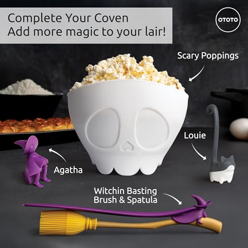 OTOTO Spatula and Pastry Brush - Silicone Heat Resistant and Basting Brush, Cooking and Baking Spatula, Spooky Witchy Gifts, Gothic Kitchen Halloween Gifts, Unique Kitchen Gadgets (Witchin) - color: Witchin