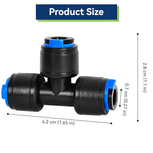 10 Pack 1/4" Drip Irrigation Tee Connectors, Quick Connect Universal Drip Irrigation Tubing Coupling Valve, Connector Locking Fitting for Sprinkler or Drip Irrigation System Parts & Connectors - color: 1/4" Tee Connectors+ground plug
