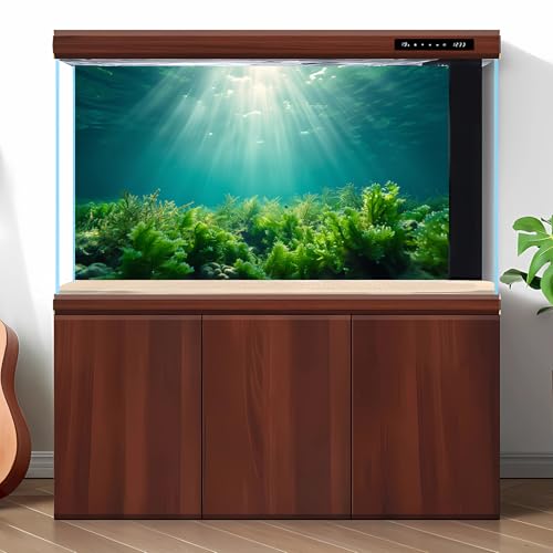 Deep Ocean Fish Tank Background Under The Sea Aquatic Plants Aquarium Background Underwater Corals Sunray Terrarium Backgrounds Tropical Fish Ocean World Aquarium Backgrounds Decorations 24x12in - color: Peak Green, size: 24(W)x12(H)inches/ 60(W)*30cm(H)