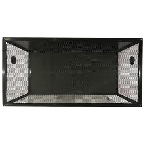 120 Gallon Bearded Dragon Tank,4x2x2 FT Reptile Terrariums,Front Opening Glass Enclosure for Lizard Chameleon Snake,Tropical Rainforest Habitat with Screen Ventilation Top - color: Black