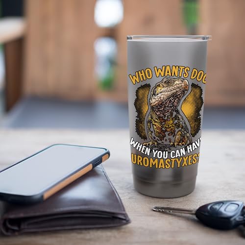 Uromastyx Lover Substrate Lizard Keeper Agame Desert Reptile Stainless Steel Insulated Tumbler - color: Brushed Steel