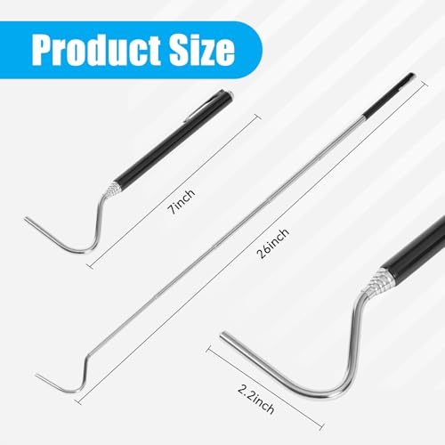 AQUANEAT Reptile Snake Hook, 26inch Extendable Stainless Steel Snake Stick with Non-Slip Handle - size: 26inch