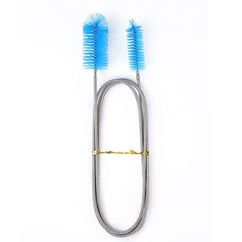 Aquarium Filter Brush Set Flexible Double Ended Bristles Hose Cleaner with Stainless Steel Long Tube Cleaning Brush and 10 Pcs Different Sizes Bristles Brushes for Fish Tank for Home Kitchen