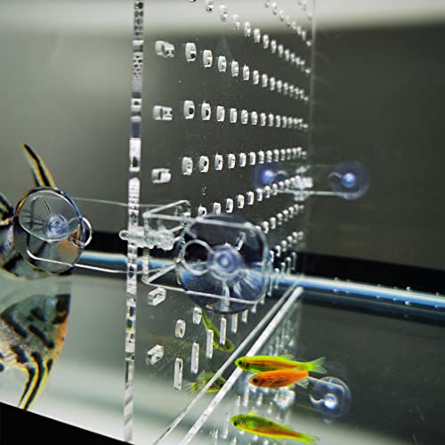 Fish Tank Divider Clear 30/40/50/65/75/90/125/150 Gallon Aquarium Divider | Adjustable Acrylic Fish Tank Divider, Fits 12/18in Wide Aquarium 30-150gal, Fish Tank Separator with Suction Cups Accessories - size: 17.3*11.8in(pack of 2)