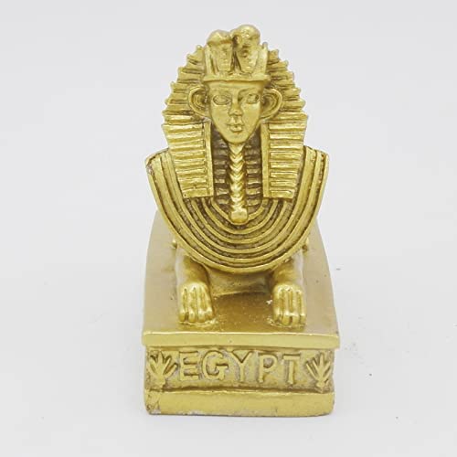 Egyptian Sphinx Lion Aquarium Fish Tank Decorations Ancient Egypt Reptile Turtle Lizard Spider Tanks Terrarium Décor Ornament Pet Gold - color: Gold Sphinx