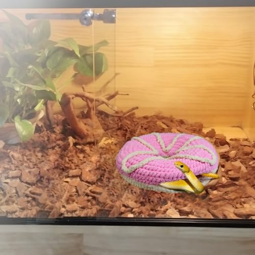 Snake Hide for Ball Python Cozy Crochet Reptile Hideout Donut Bed, Soft Breathable Snake Pouch Carrier for Corn Snake, Hognose & Small Reptiles