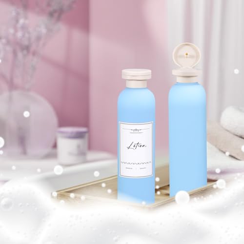 Travel Shampoo Bottle, Empty Plastic Squeeze Bottles 8.8oz with Flip Cap, Lotion Container for Toiletries Travel Size Shampoo and Conditioner - color: Light Blue
