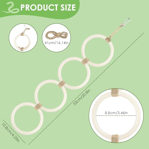 DBNESS Snake Climbing Rings, Ball Python Enclosure Enrichment Ring, Adjustable Playground Terrarium Decor Accessories for Corn Snakes, Garter Snakes, Iguana, Lizards, Chameleons, Parrot(White) - color: White