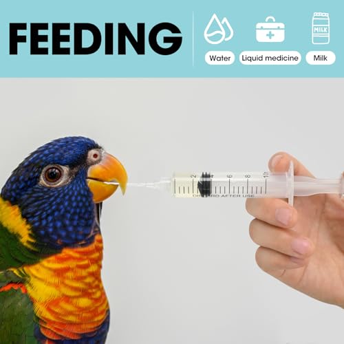 3ml Luer Lock Syringe with Cap and Soft Plastic Tube, 10 Pack | Suitable for Pet Liquids Feeding, Individually Wrapped - size: 3ml - 2.0mm Tube