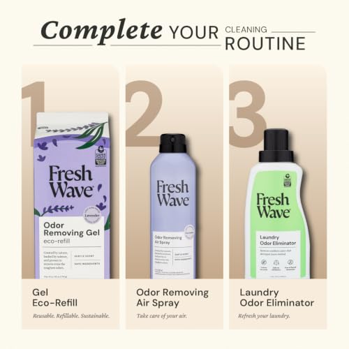 Fresh Wave Lavender Odor Eliminator Gel 15 oz - Air Freshener for Home | Lasts 30-60 days. Plant-based odor absorber. No perfumes or harsh chemicals. Bathroom & closet deoderizer. Refills available. - size: 15 Fl Oz (Pack of 1)