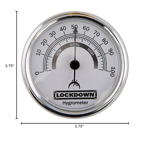 Lockdown Vault Hygrometer for Monitoring Humidity and Moisture Control in Gun Vault, Safe, Storage