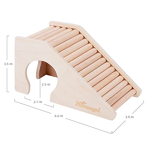 Niteangel Hamster House w/Climbing Ladder for Hamsters Gerbils Mice or Similar-Sized Pets (Trapezium-Shaped Hamster Hut)
