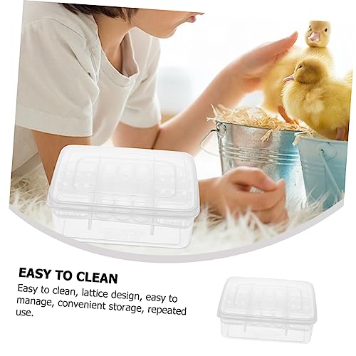 TOYANDONA 16-Hole Plastic Reptile Egg Incubator Hatching Box for Gecko and Lizard Eggs Sturdy Reptile Breeding Tray Lid for Accessories