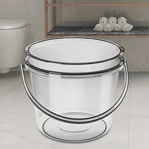 Water Bucket with Lid Laundry Bucket Transparent Portable Multipurpose Fishing Bucket Bathing Household Bucket for Fishing Beach Garden