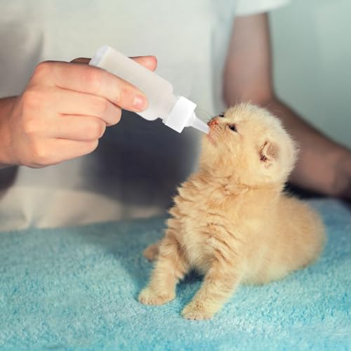 Suxgumoe Pet Feeding Bottle Set, Feeding Silicone Nipple with Bottle and Syringes, Reusable Pet Nursing Kits Feeding Tools for Rabbits, Small Animals (1 Bottle+3 Nipples+2 Syringes + 1 Cup+ 1 Spoon) - color: 1 Bottle+3 Nipples+2 Syringes + 1 cup+ 1 spoon