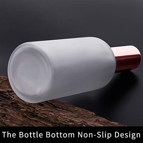 Small Glass Spray Bottle, 3.4oz, 2 Pack | Perfume Atomizer, Fine Mist - color: Rose Gold Frosted