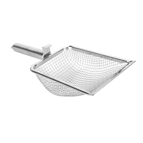 Stainless Steel Cat Litter Scoop | Rustproof & Simple to Maintain | Fine Holes for Effective Waste Removal | Hanging Hook for Storage/Reptile Litter Scoop