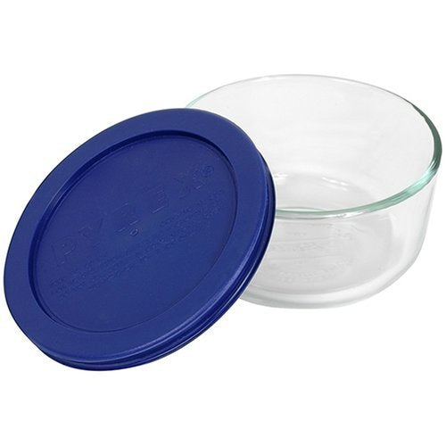 Pyrex 7202 (1-Cup) Glass Bowl With Cadet Blue Lid (6-Pack) - Made in USA | BPA-Free Cover | Non-Porous Glass | Dishwasher Safe | Refrigerator Freezer Compatible | Secure Food Storage